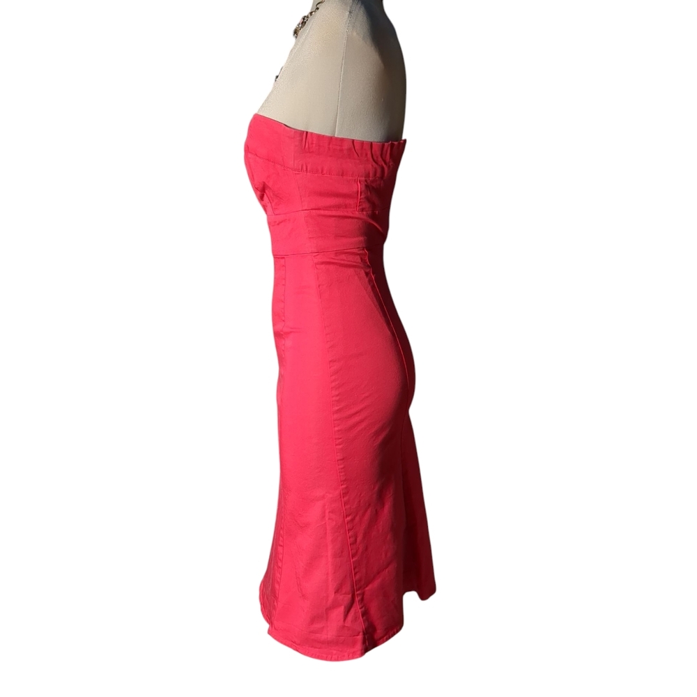Smart Set Pink Red Strapless Sheath Dress Cut Out Backless Size 0